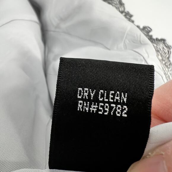 Adrianna Papell Evening Essentials Top Jacket Womens 6 Silver Metallic Crinkle - Picture 7 of 10